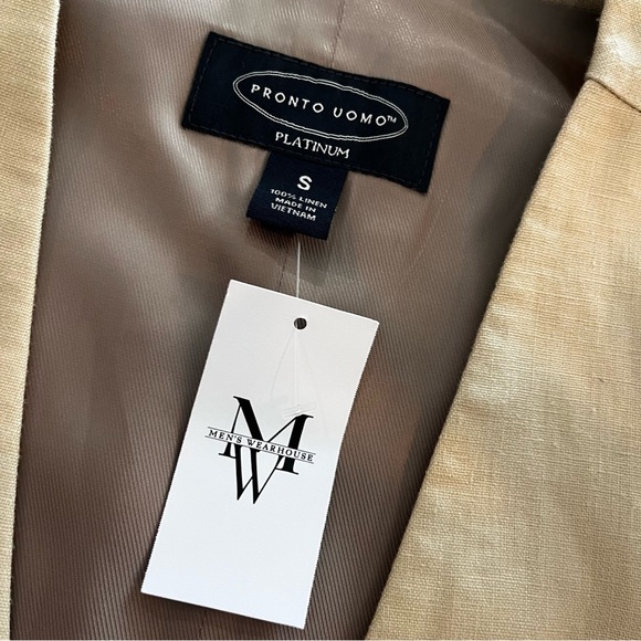 NWT Pronto Uomo Platinum Beige Linen Vest Small - Picture 3 of 7